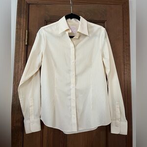 Brooks Brothers Yellow and White Striped Dress Shirt - Tailored Fit